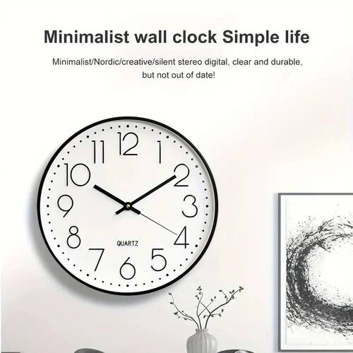 8 Inch Mute Quartz Wall Clock Cubic Digital Clock Living
