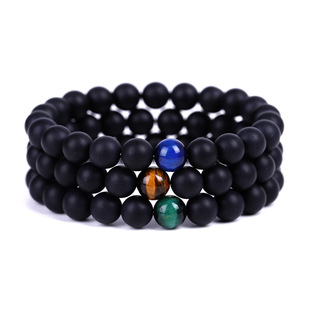 8mm Fashion Tiger Eye Stone Beaded Bracelets for Women Men
