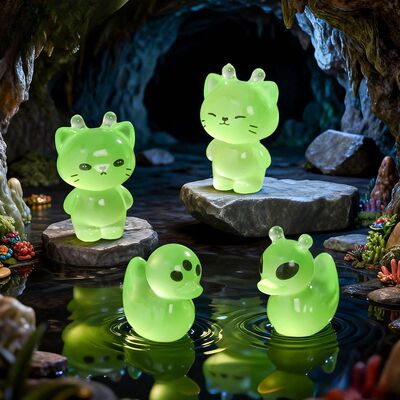 10/30Pcs Resin Mini alien cat Miniatures Home Decor Alien