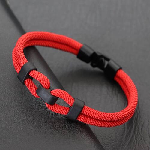 New Fashion Lucky Red Rope Braclet Homme 4mm Black Handmade