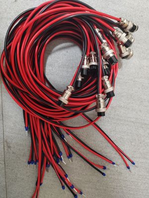 GX16-2两芯3三芯母航空插头带线单头线大功率4平方纯铜线连接器线