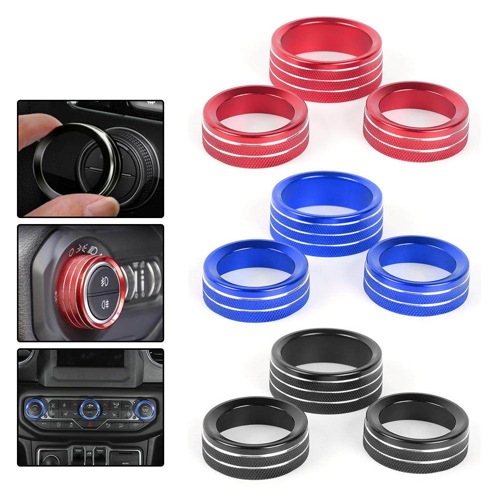 KW汽车中控空调旋钮圈适用于15-20道奇杜兰戈挑战者按钮装饰圈aZ