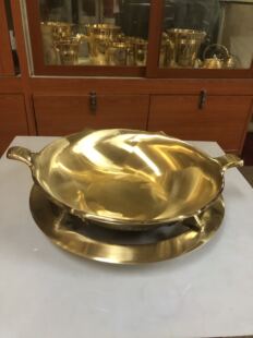 大号新款铸铜复底锅 呷哺呷哺凑凑火锅同款 商用电磁炉鸳鸯锅清汤