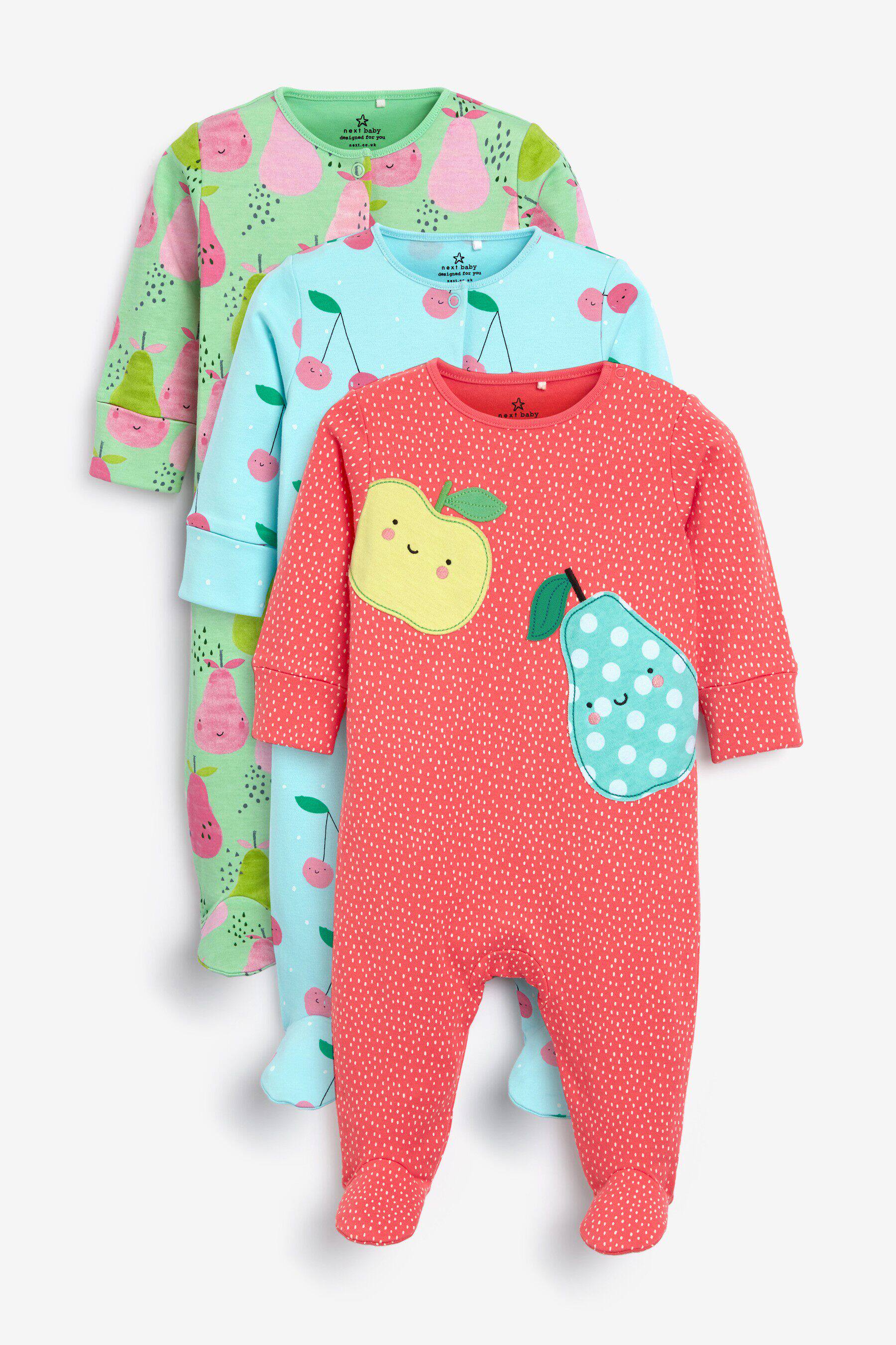 清仓3件现货英国NEXT童装女宝宝新生婴儿纯棉长袖连体衣爬服哈衣