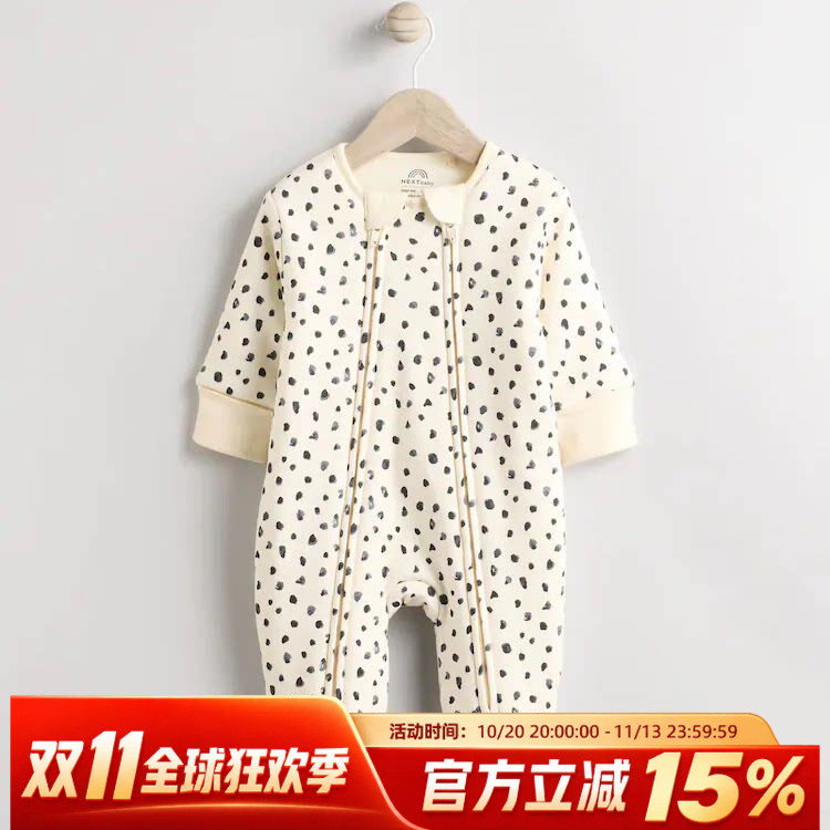 现货英国next童装进口新生婴儿男女宝宝秋冬可爱夹棉连体棉服外套
