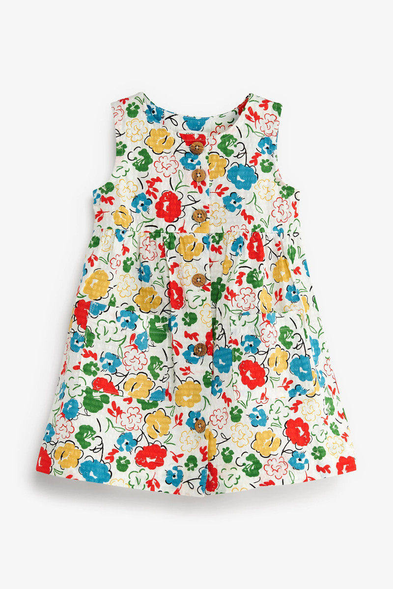 现货英国next童装女童碎花连衣裙子背心裙宝宝纯棉休闲吊带裙子夏