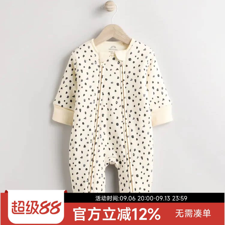 现货英国next童装进口新生婴儿男女宝宝秋冬可爱夹棉连体棉服外套
