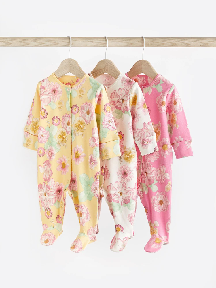 现货进口英国NEXT童装婴儿碎花长袖连体衣宝宝衣服纯棉连身衣爬服