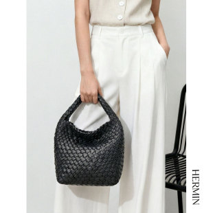 中号手工编织包水桶包子母包手提包单肩斜挎60075