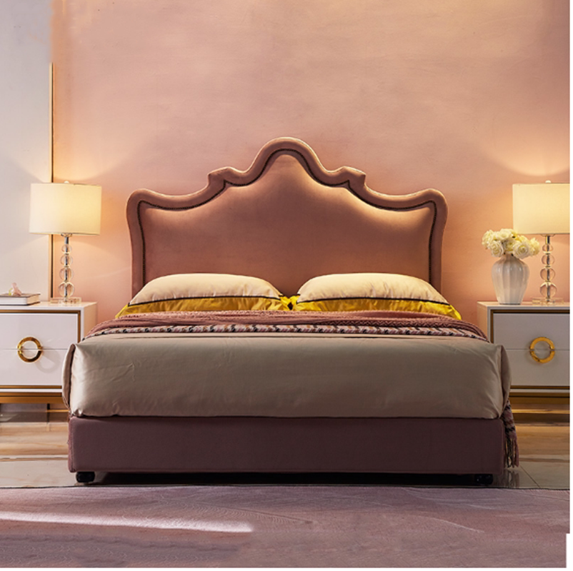 美式软包床头板北欧轻奢床头主卧室床头板网红双人婚床1.8可定制