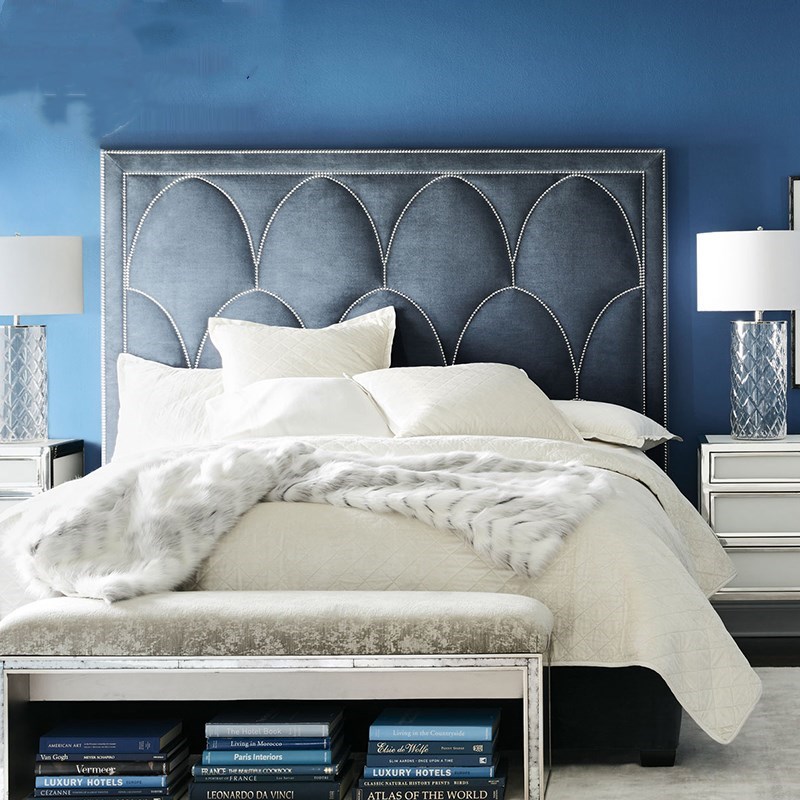 简约现代实木框架布艺床卧室家具轻奢简约现代双人床主卧床定制