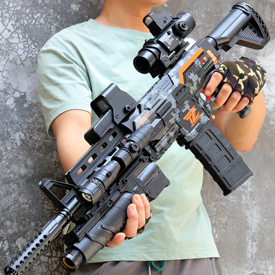 泰真M416高速电动连发ak105软弹玩具枪碳刷m416下供弹