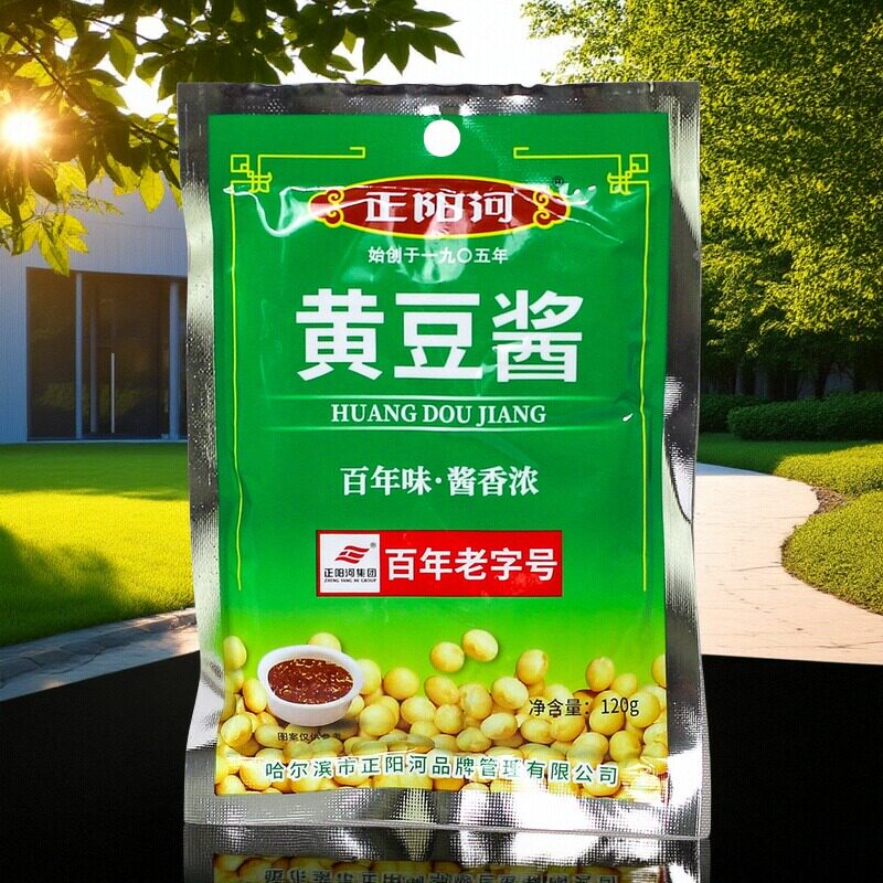 哈尔滨正阳河120g*5袋黄豆酱东北大酱豆瓣酱铁锅炖酱料葱咸口蘸酱