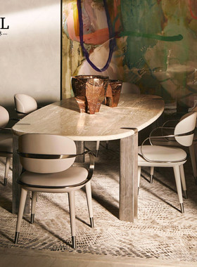 Visionnaire大理石长餐桌Luxury-simplified long dining table