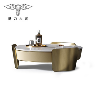 茶几别墅客厅家用轻奢茶几设计师款 魅力大师级意式 天然大理石茶几