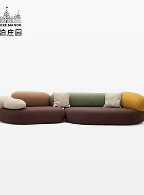 鹅卵石沙发意式极简布艺