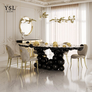 wood lobo实木黄铜餐桌Solid and brass table Boca dining