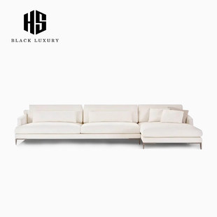 HEISHE Bellport贝尔波特沙发奶油风客厅雪尼尔绒布沙发贵妃组合