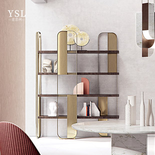 Capital家具意式 轻奢书架高级感别墅不锈钢书架定制