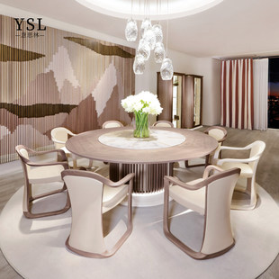 dining round table style Ludovica圆餐桌静奢风带转盘Medieval