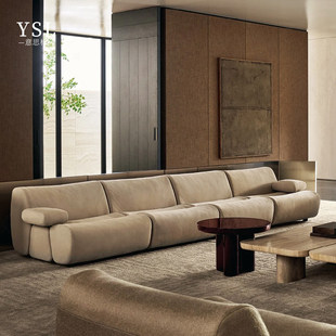 fabric poliform竹节沙发真皮Large room living sofa杭州 sized