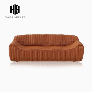 HEISHE SANDRA波浪沙发高端全屋搭配设计客厅真皮大户型别墅沙发