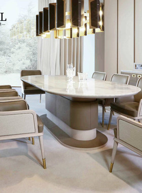 Ludovica老钱风餐桌Medieval-style marble dining table