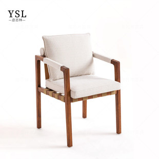 芬迪餐椅Fendi家具意式 布艺实木餐椅浙江工厂定制 轻奢设计师款