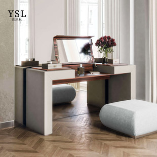 Capital家具意式轻奢皮艺硬包别墅高级感化妆台定制