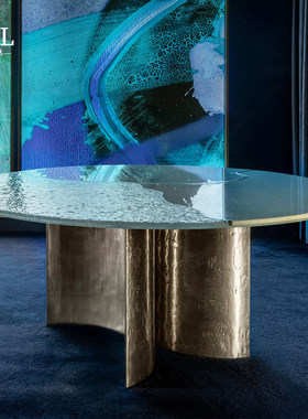 Visionnaire餐桌艺术大理石Unique marble round dining table