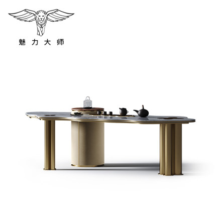 魅力大师云蝶茶桌轻奢现代高级感茶桌烧水壶一体天然奢石茶桌茶台