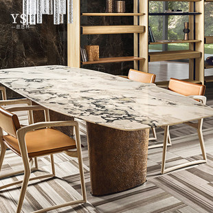 Cornelio Cappellini天然大理石餐桌Modern long dining table