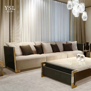 leather sized sofa small rooms for Ludovica真皮沙发Simple