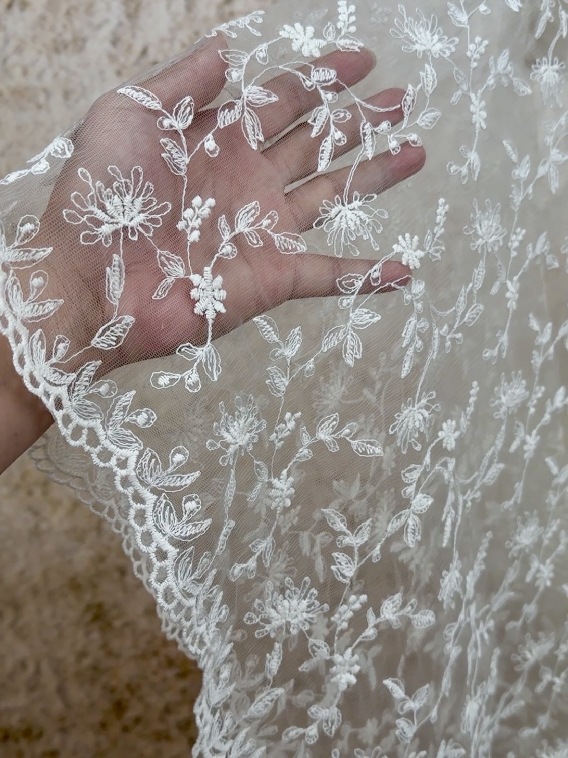 棉线刺绣蕾丝网纱面料绣花辅料服装连衣裙旗袍婚纱设计师布料Diy