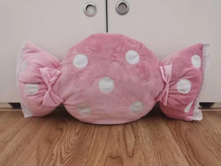 thumbnail for Strawberry bow pink candy pillow cushion
