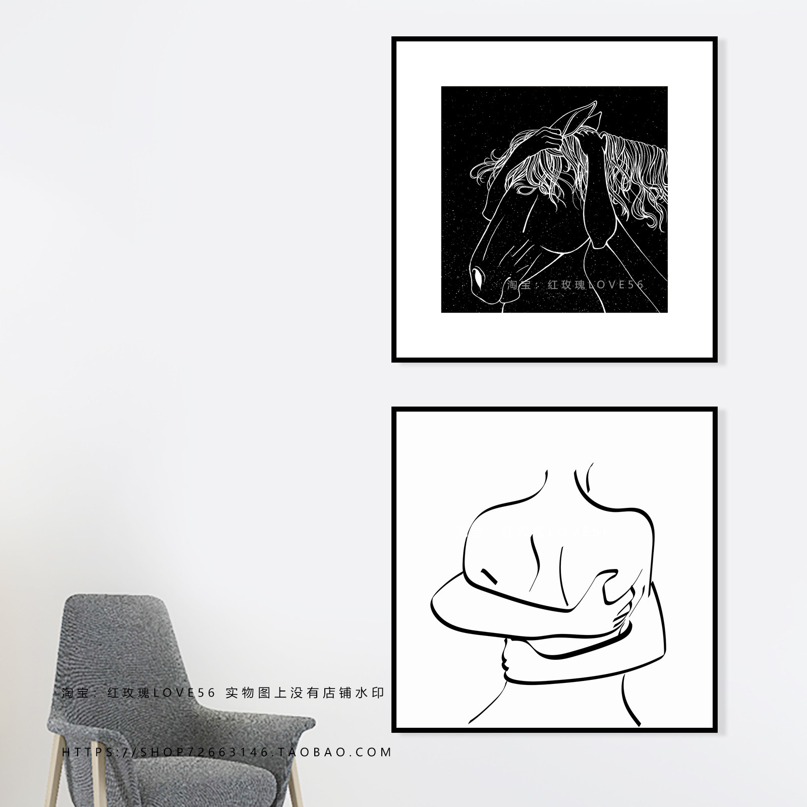 黑白装饰画抽象线条艺术小众高级挂画客厅卧室床头餐厅玄关墙壁画,家居饰品,现代装饰画,淘宝优惠券,粉丝福利购,淘宝优惠卷