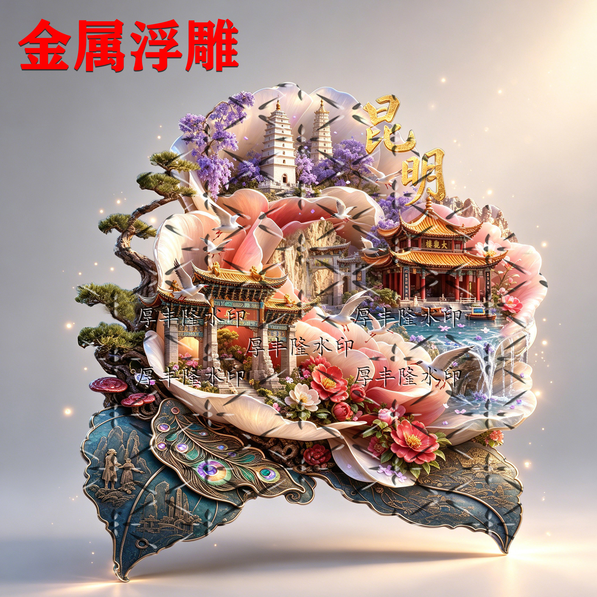 云南昆明金属创意文创冰箱贴磁吸式旅游景点纪念品伴手礼物送朋友
