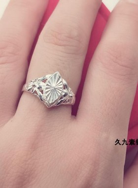 S999纯银开口戒指女食指戒指  女纯银简约个性食指戒指女纯银