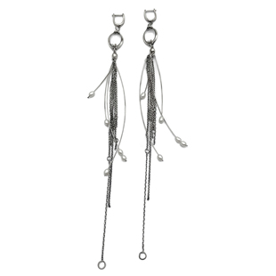 KAMMERHOPA 小众设计师品牌925银耳饰哑光流苏花蕊拼珍珠耳坠新品