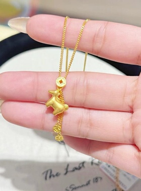 越南沙金马上有钱吊坠项链女