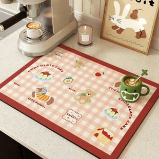 ins风厨房台面垫咖啡机沥水垫矽藻泥吸水凉垫防水吸油餐垫防滑垫