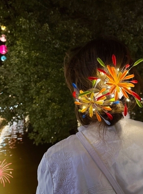 跨年超出片~扭扭棒烟花发卡新年装饰2026元旦跨年装饰发饰侧边夹
