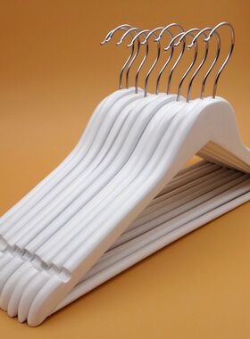 td61白色实木衣架服装店晾衣架批衣挂衣服架衣撑裤夹木质衣架酒店