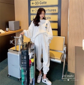 套装 韩国洋气时尚 卡通运动休闲圆领卫衣束脚卫裤 长裤 2024春装 新款