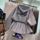 卫衣外套运动短裙百褶裙两件套装 春秋短款 爆款 韩国东大门2025新款