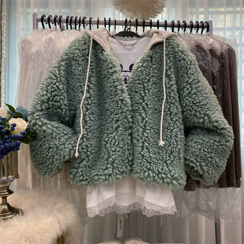 可拆卸超好看加厚羊羔毛上衣外套