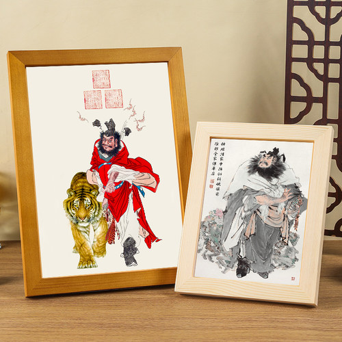 钟馗画像玄关客厅摆件挂画人物画