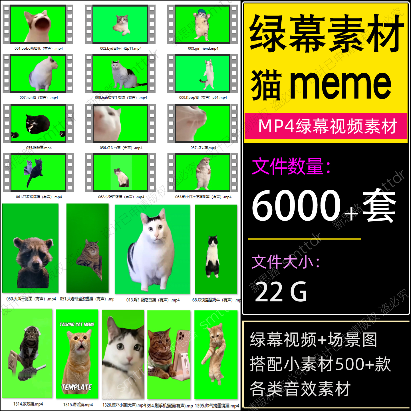 猫meme绿幕素材场景B站搞笑短视频制作小猫咪跳舞抖音剪辑送教程