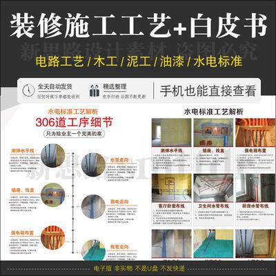 装修公司施工工艺展示图册装饰客户介绍工艺流程展示画册PSD模板
