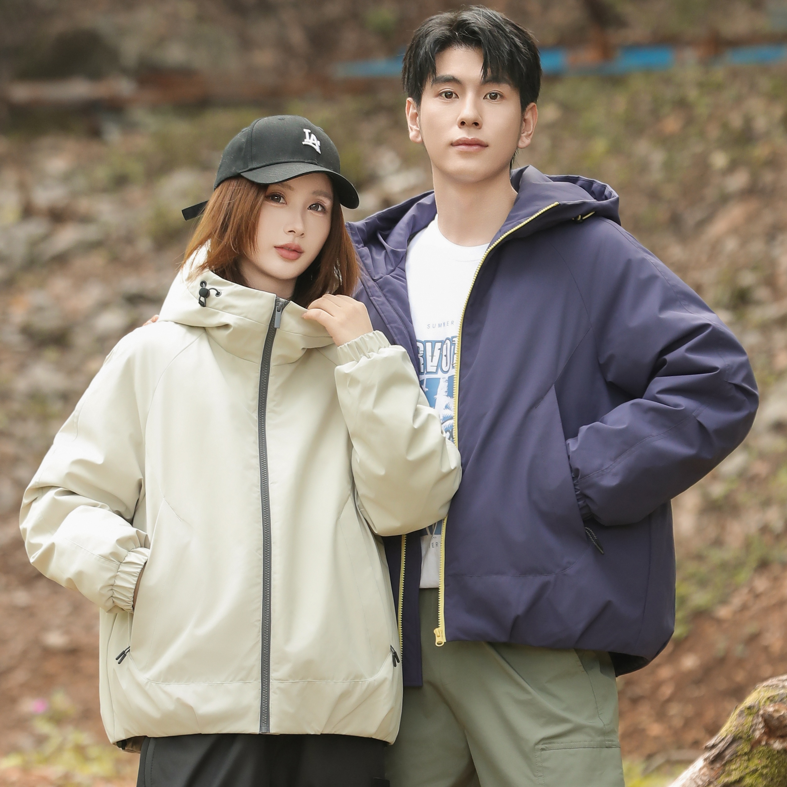 羽绒服男女款冲锋衣钓鱼服派克服